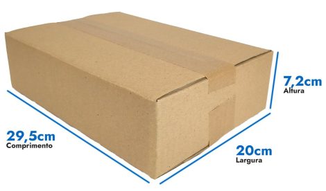 Caixa de papelão 29,5 x 20 x 7,2 cm - N12