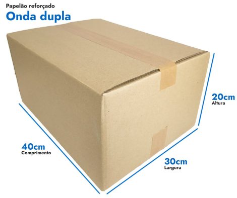 Caixa de papelão Reforçada 40 x 30 x 20 cm - N23R