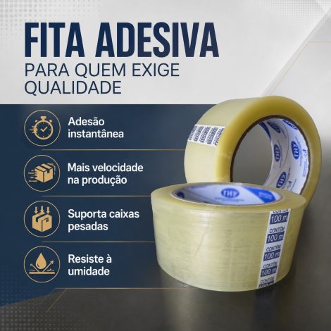 Fita Adesiva Hotmelt 48mm x 100m  transparente