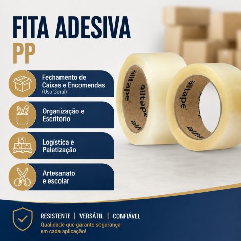 Fita Adesiva  PP 48mm x 100m Transparente